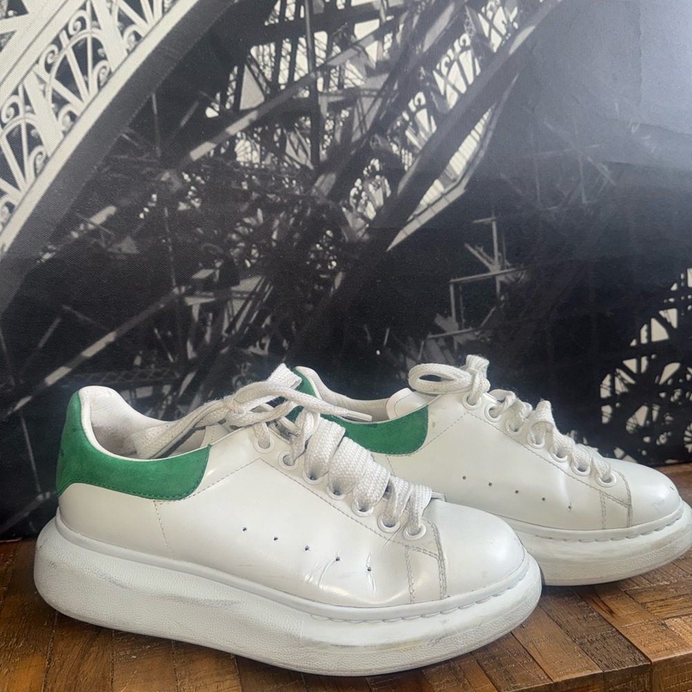 Alexander McQueen White and Green Sneakers